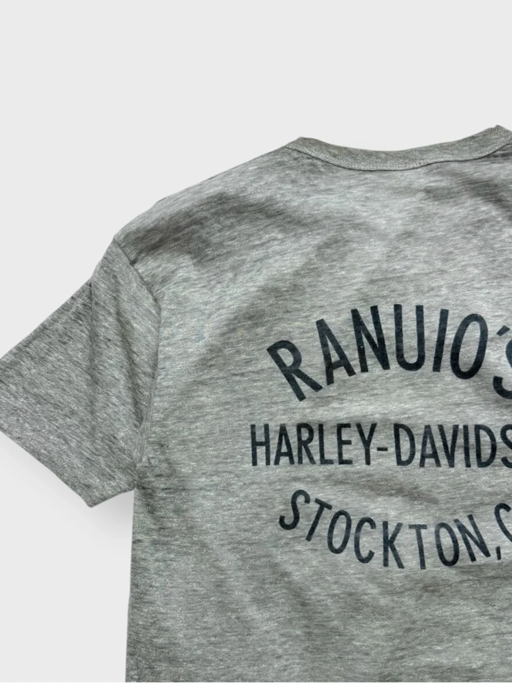 Vintage 70s Champion Blue Bar Harley Davidson Horsepower Shirt 2-Sided Stockton - Picture 4 of 9